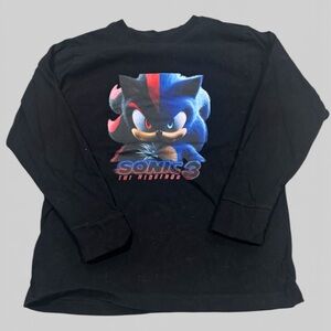 Sonic 3 Black Graphic Kids Long-Sleeve Shirt